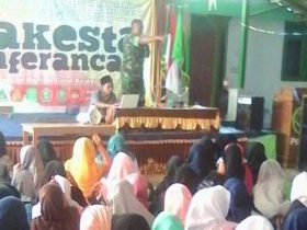Konferensi Anak Cabang PAC IPNU-IPPNU ditutup dengan pemberian Wasbang oleh Danramil 03Sulang