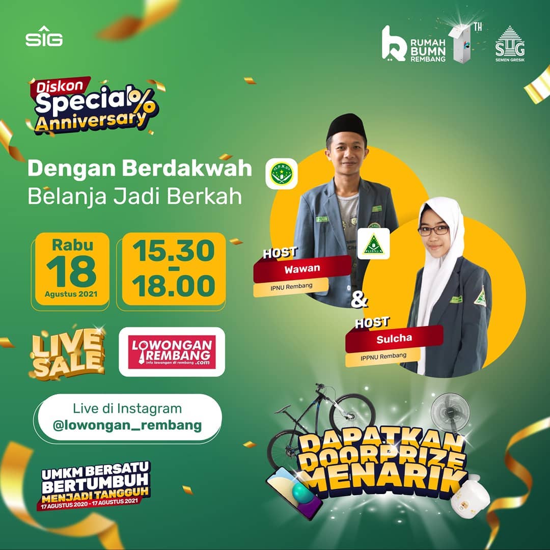 PC IPNU IPPNU Rembang Eksis lagi di LiveSalerembang Dalam Rangka 1st Anniversary rumahbumnsig