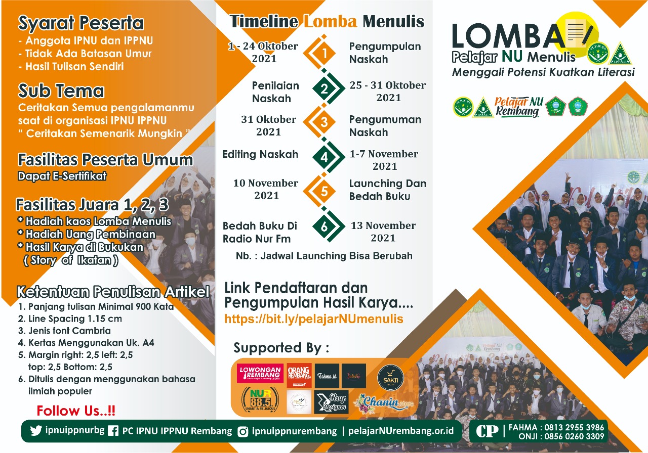 Lomba Pelajar NU Menulis – Menggali Potensi Kuatkan Literasi